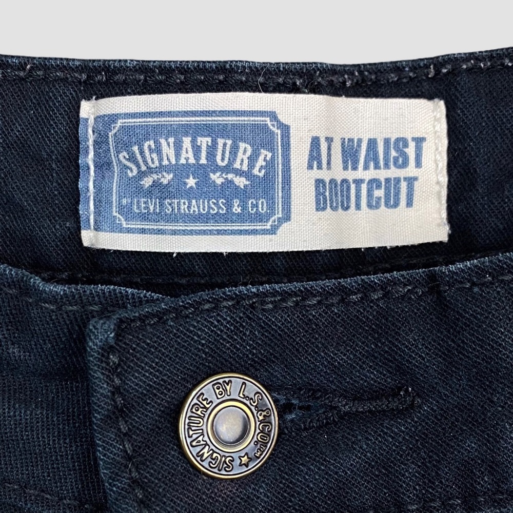 Levi’s At Waist Bootcut Flair Stretchy High Rise Black Denim Jeans 10 L - Picture 7 of 10